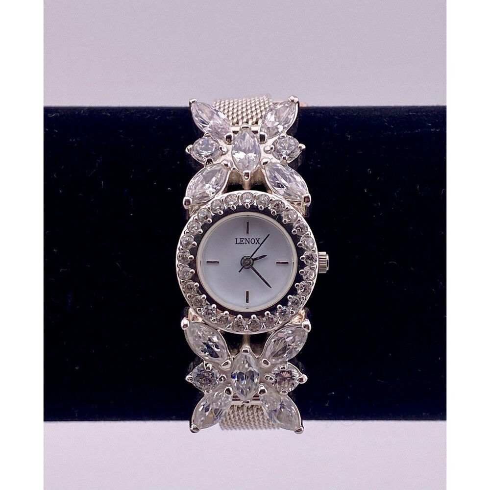 VTG Lenox 925 Sterling Silver The Crystal Butterfly Watch W/ Fully Adjustable.